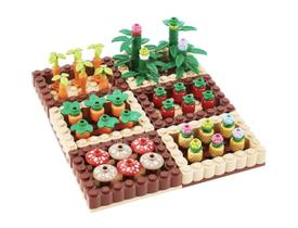 General Jim Brilhante Colorido Horta Jardim Plot Building Block Toy Playset 165 Pc 6 Seção Vegtable Building Block Garden Plot