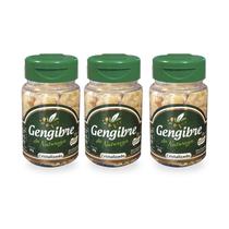 Gengibre Natural Cristalizado Da Natureza - 3 Unidades 40g