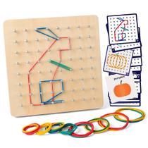 Geoboard de Madeira Coogam - Manipulador Matemático com 30 Cartas