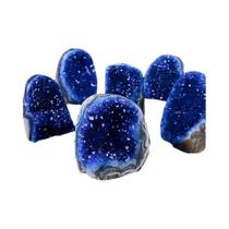 Geodo De Cristal Azul Royal Com Cristais De Quartzo, Pedra Preciosa Para Decoração De Casa E