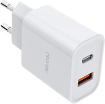 Geonav Carregador Universal Ultra Rápido Duo, 1 X USBC Power Delivery 20W, 1 X USB Quick Charge 18W, CH20PDQC, Branco