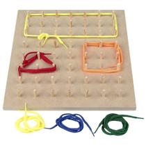 Geoplano - 56 Pinos com Cadarços - Madeira - 9801 - Carlu Geoplano - 56 Pinos com Cadarços - Madeira - 9801 - Carlu