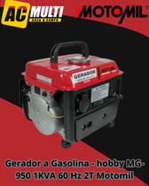 Gerador a Gasolina hobby MG950 1KVA 60 Hz 2T Motomil Gerador a Gasolina hobby MG950 1KVA 60 Hz 2T Motomil