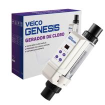 Gerador de Cloro Automático Genesis 10 Veico by Fluidra Produz 10g/h Cloro para Piscinas 30 Mil Litros Clorador Prático e Fácil