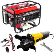 Gerador de Energia a Gasolina 3,1 Kva Bivolt Partida Manual TG3200CXR TOYAMA com Esmerilhadeira Angular 4.1/2 POL 850W EVALD 110V Gerador de Energia a Gasolina 3,1 Kva Bivolt Partida Manual TG3200CXR TOYAMA com Esmerilhadeira Angular 4.1/2 POL 850W EVALD 110V