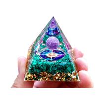 Gerador De Energia De Pirâmide Orgone De Cristal Ametista Pedra Natural Cura Meditação Proteção De