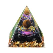 Gerador de Energia Orgonite Pirâmide Peridoto 6cm - Reiki, Cura e Meditação