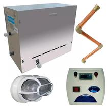 Gerador de Vapor p/Sauna 12KW 220V Monofásico c/Quadro Digital Kit Instalação e Luminária SODRAMAR