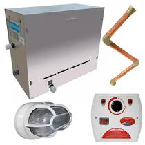 Gerador de Vapor p/ Sauna 6KW Mono 220V c/ Quadro Analógico Kit Instalação e Luminária SODRAMAR