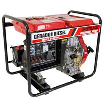 Gerador Diesel 5 KVA Trifásico 220/380V MDGT-5000CLE Motomil 10hp Partida Elétrica Manual Compacto