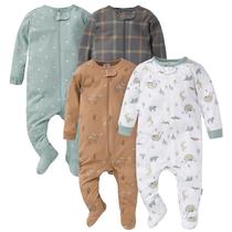 Gerber Conjunto de 4 Macacões com Pé para Bebês Meninos 0-3 Meses