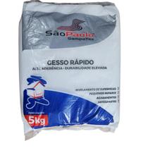 Gesso Estuque 5kg SampaFlex Secagem Rápida Construção Acabamento Paredes Molduras Reparos Interiores