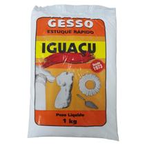 Gesso Estuque Rapído Em Pó Saco De 1 Kg Branco