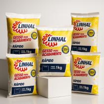 Gesso Rapido Artesanato e Reparos Linhal 1kg kit 5 unidades