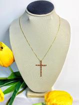 Gf7872 gargantilha dourada vermelha