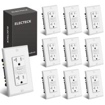 GFCI Outlet ELECTECK 20A, pacote com 10 unidades, branco resistente às intempéries