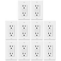 GFCI Outlets ELECTECK, pacote com 10 ampères, não resistente a violações GFCI Outlets ELECTECK, pacote com 10 ampères, não resistente a violações