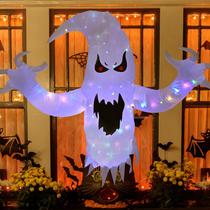 Ghost MecTo inflável de Halloween de 1,4 m com luzes LED ao ar livre