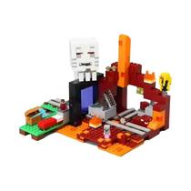 Ghost Steve Flame Man Blocos De Construção Cena De Jogo Nether Hell Underworld Portal Brinquedo Para