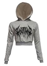 Ghostemane - Logo - Cropped Moletom Cinza Mescla Com Capuz