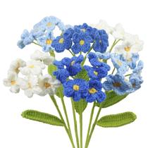 GHuah, 6 peças de flores de crochê a granel Forget Me Not, presentes de flores de crochê, azul, feito à mão, buquê de flores de crochê, faça você mesm GHuah, 6 peças de flores de crochê a granel Forget Me Not, presentes de flores de crochê, azul, feito à mão, buquê de flores de crochê, faça você mesm