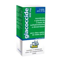 Giacoccide 600mg Antiparasitário Mon Ami - 20 Comprimidos Giacoccide 600mg Antiparasitário Mon Ami - 20 Comprimidos