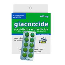 Giacoccide Antiparasitário P/ Pets Mon Ami 600mg - 10 Comprimidos Giacoccide Antiparasitário P/ Pets Mon Ami 600mg - 10 Comprimidos