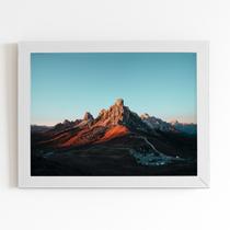 Giau Pass Montanha Paisagem Quadro Moldura Branca 60x40cm Giau Pass Montanha Paisagem Quadro Moldura Branca 60x40cm