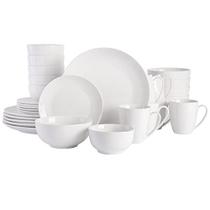 Gibson Home Zen Buffet Porcelana Dinnerware Set, Serviço para 6 (30pcs), Branco (Coupe)