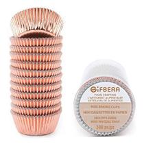 Gifbera Mini Rose Gold Foil Cupcake Liners Metallic Baking Cups, 300-Count