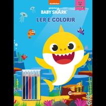 Gigante ler e colorir com lápis - Baby Shark