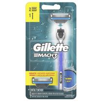 Gillette aparelho de barbear mach3 acqua grip com 2 cargas