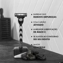 Gillette Aparelho de Barbear Mach3 Carbono com 1 Cabo + 1 Carga Gillette Aparelho de Barbear Mach3 Carbono com 1 Cabo + 1 Carga