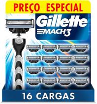 Gillette Mach3 1 cabo e 16 unidades de refil Gillette Mach3 1 cabo e 16 unidades de refil