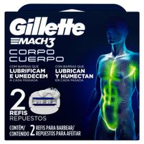 Gillette Mach3 Corpo Carga para Aparelho de Depilação Corporal para Homens 2 Unidades