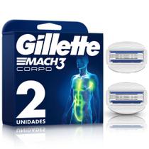 Gillette Mach3 Corpo Carga para Aparelho de Depilação Corporal para Homens 2 Unidades