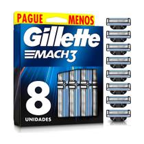 Gillette Mach3 Refil Lâmina Para Barbear 8 Unidades Original