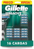 Gillette Mach3 Refil para Barbear, 16 Unidades