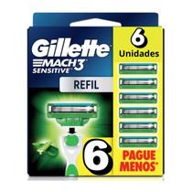 Gillette Mach3 Sensitive Carga De Barbeador 6 Unds