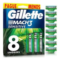 Gillette Mach3 Sensitive Carga De Barbeador 8 Unidades