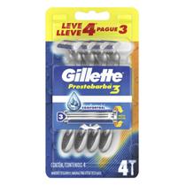 Gillette prestobarba 3 confortgel pack com 4 unidades