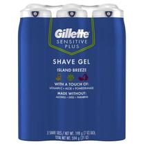 Gillette Sensitive Plus Gel Barbear c/ Vitamina C, Aloe Vera e Romã pack 3 Gillette Sensitive Plus Gel Barbear c/ Vitamina C, Aloe Vera e Romã pack 3