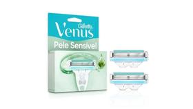 Gillette Venus Skin Protect Sensitive Carga para Aparelho de Depilação com Aloe Vera, Ideal para Peles Sensíveis 2 Uds Gillette Venus Skin Protect Sensitive Carga para Aparelho de Depilação com Aloe Vera, Ideal para Peles Sensíveis 2 Uds