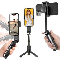 Gimbal Estabilizador L09 Preto com Led e Tripé - Ideal para Conteúdo de Mídia Social Gimbal Estabilizador L09 Preto com Led e Tripé - Ideal para Conteúdo de Mídia Social