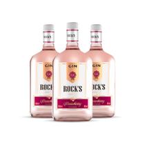 Gin Doce Rock's Strawberry 995ml - Kit 3 Garrafas de Gin Doce Rocks Morango