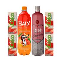 Gin Eternity Strawberry 900ml + Energético Baly 2L + 4 Coko