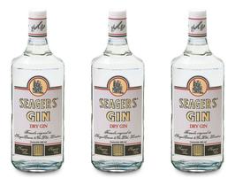 Gin Seco SEAGERS London Dry - Kit 3 Garrafas de 1 Litro de Gin Seco SEAGERS London Dry Gin
