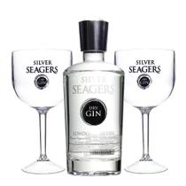 Gin Silver Seagers London Dry 750ml c/ Kit Taças