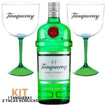 Gin Tanqueray London Dry 750ml com 2 Taças ACRÍLICAS personalizadas - Original