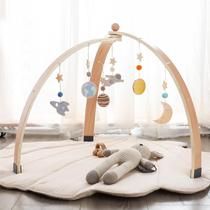 Ginásio Infantil de Madeira Ikubigu Dobrável - Com 6 Brinquedos para Bebês